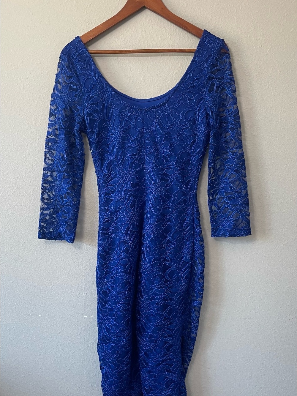 Bailey Girl Royal Blue Lace Bodycon Cocktail Dress Size M - Picture 4 of 4